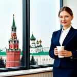 Business Professional**

"A confident businesswoman in a professional business suit, standing in a modern Moscow office building with a view of the Kremlin. She is holding a cup of coffee. Fully clothed, appropriate attire, safe for work, perfect anatomy, natural proportions, professional photography, high quality, modest, family-friendly."

**